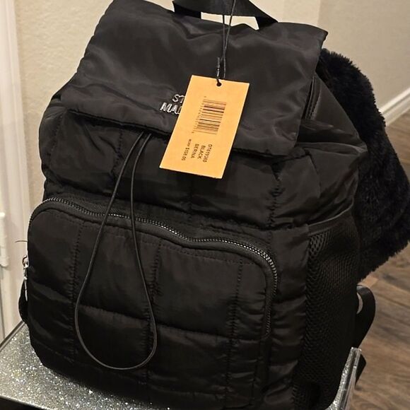 Steve Madden BErina Quilted Backpack- Black - Picture 4 of 10